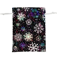 Shiny Winter Snowflake Abstract Christmas Cold Crystal December Lightweight Drawstring Pouch (XL)