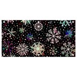 Shiny Winter Snowflake Abstract Christmas Cold Crystal December Banner and Sign 4  x 2  Front