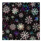 Shiny Winter Snowflake Abstract Christmas Cold Crystal December Banner and Sign 4  x 4  Front