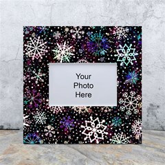 Shiny Winter Snowflake Abstract Christmas Cold Crystal December White Box Photo Frame 4  x 6 