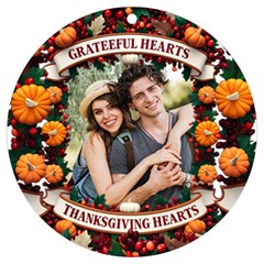 Personalized Thanksgiving Photo Round Ornament - UV Print Acrylic Ornament Round