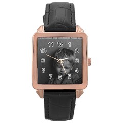 Feel Of Music Rose Gold Leather Watch  by Ajidj