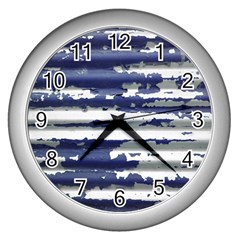 Metallic Rhythm Print Wall Clock (silver) by dflcprintsclothing