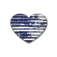 Metallic Rhythm Print Rubber Coaster (heart) by dflcprintsclothing