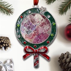 Hidden Heart Metal X mas Lollipop With Crystal Ornament by kaleidomarblingart