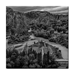 Florentino Ameghino Dam, Chubut, Argentina Tile Coaster by dflcprintsclothing