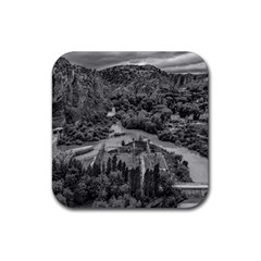 Florentino Ameghino Dam, Chubut, Argentina Rubber Coaster (square) by dflcprintsclothing