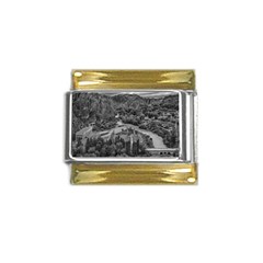 Florentino Ameghino Dam, Chubut, Argentina Gold Trim Italian Charm (9mm) by dflcprintsclothing