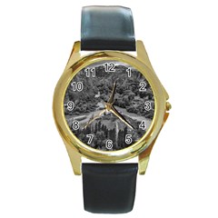 Florentino Ameghino Dam, Chubut, Argentina Round Gold Metal Watch by dflcprintsclothing