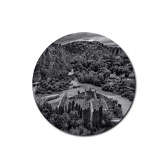 Florentino Ameghino Dam, Chubut, Argentina Rubber Round Coaster (4 Pack) by dflcprintsclothing