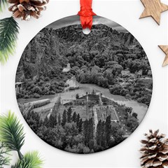 Florentino Ameghino Dam, Chubut, Argentina Round Ornament (two Sides) by dflcprintsclothing