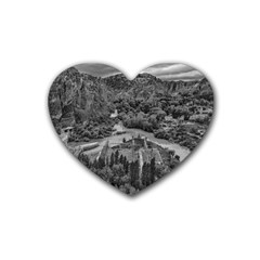 Florentino Ameghino Dam, Chubut, Argentina Rubber Heart Coaster (4 Pack) by dflcprintsclothing