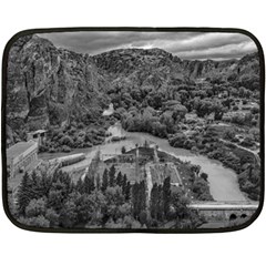 Florentino Ameghino Dam, Chubut, Argentina Two Sides Fleece Blanket (mini) by dflcprintsclothing