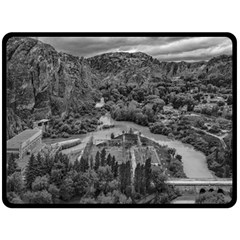 Florentino Ameghino Dam, Chubut, Argentina Fleece Blanket (large) by dflcprintsclothing