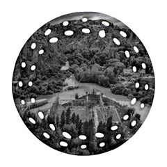 Florentino Ameghino Dam, Chubut, Argentina Round Filigree Ornament (two Sides) by dflcprintsclothing