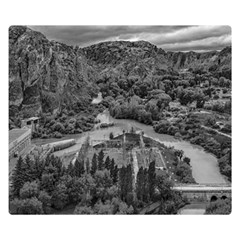 Florentino Ameghino Dam, Chubut, Argentina Premium Plush Fleece Blanket (small) by dflcprintsclothing