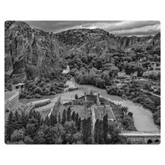 Florentino Ameghino Dam, Chubut, Argentina Premium Plush Fleece Blanket (medium) by dflcprintsclothing