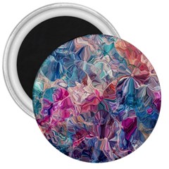 Blue Blend 3  Magnets by kaleidomarblingart