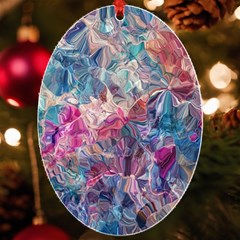 Blue Blend Uv Print Acrylic Ornament Oval by kaleidomarblingart