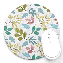 Leaf Pattern  Round Mousepad by Safari