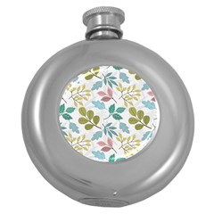 Leaf Pattern  Round Hip Flask (5 Oz) by Safari