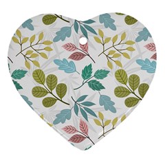 Leaf Pattern  Heart Ornament (two Sides)