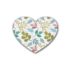 Leaf Pattern  Rubber Coaster (heart)