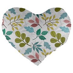 Leaf Pattern  Large 19  Premium Heart Shape Cushions by Safari