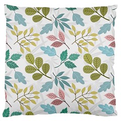 Leaf Pattern  Large Premium Plush Fleece Cushion Case (one Side) by Safari