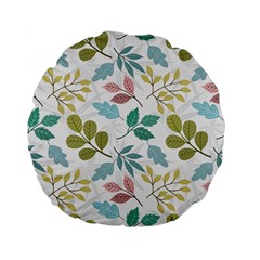 Leaf Pattern  Standard 15  Premium Flano Round Cushions