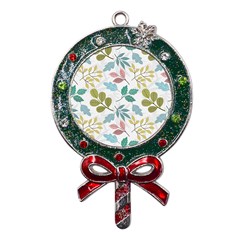 Leaf Pattern  Metal X mas Lollipop With Crystal Ornament by Safari