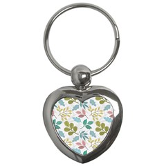 Leaf Seamless Pattern  Key Chain (heart)