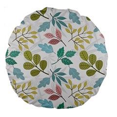 Leaf Seamless Pattern  Large 18  Premium Round Cushions by Safari