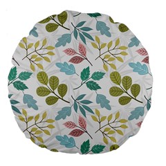 Leaf Seamless Pattern  Large 18  Premium Flano Round Cushions by Safari