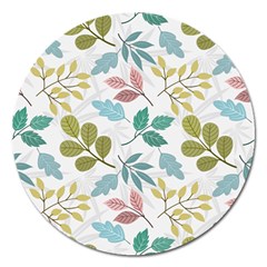 Leaf Seamless Pattern  Magnet 5  (round)