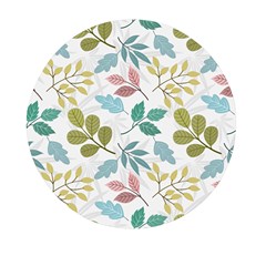 Leaf Seamless Pattern  Mini Round Pill Box by Safari