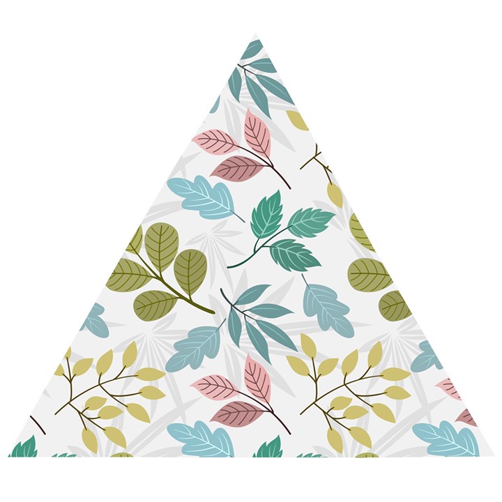 Leaf seamless pattern  Wooden Puzzle Triangle