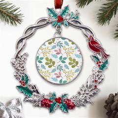 Leaf Seamless Pattern  Metal X mas Wreath Holly Leaf Ornament