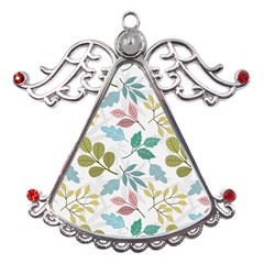 Leaf Seamless Pattern  Metal Angel With Crystal Ornament