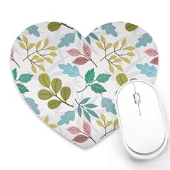 Leaf Seamless Pattern  Heart Mousepad by Safari