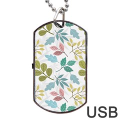 Leaf Seamless Pattern  Dog Tag Usb Flash (one Side) by Safari