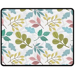 Leaf Seamless Pattern  Two Sides Fleece Blanket (medium) by Safari