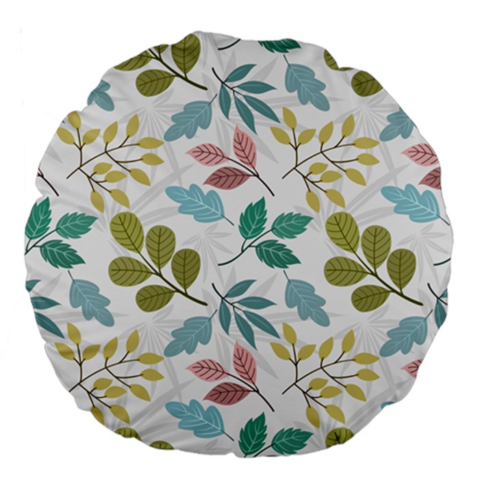 Leaf seamless pattern  Large 18  Premium Flano Round Cushions