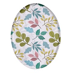 Leaf Seamless Pattern  Oval Glass Fridge Magnet (4 Pack) by Safari