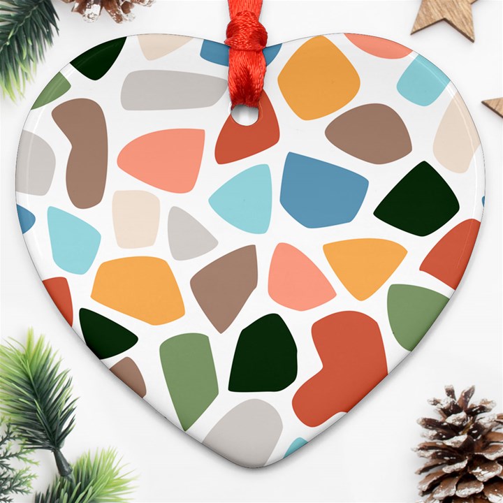 Shapes Seamless Pattern Heart Ornament (Two Sides)