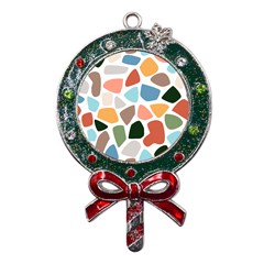 Shapes Seamless Pattern Metal X mas Lollipop With Crystal Ornament