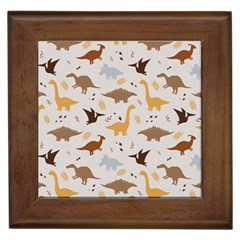 Seamless Dino Pattern Framed Tile