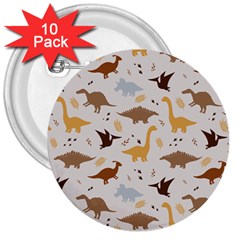 Seamless Dino Pattern 3  Buttons (10 Pack)  by Safari