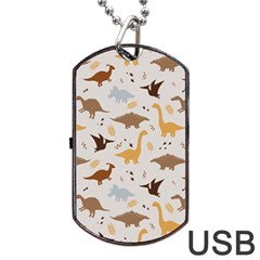 Seamless Dino Pattern Dog Tag Usb Flash (one Side) by Safari