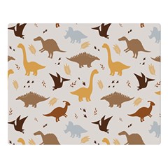 Seamless Dino Pattern Two Sides Premium Plush Fleece Blanket (Large)